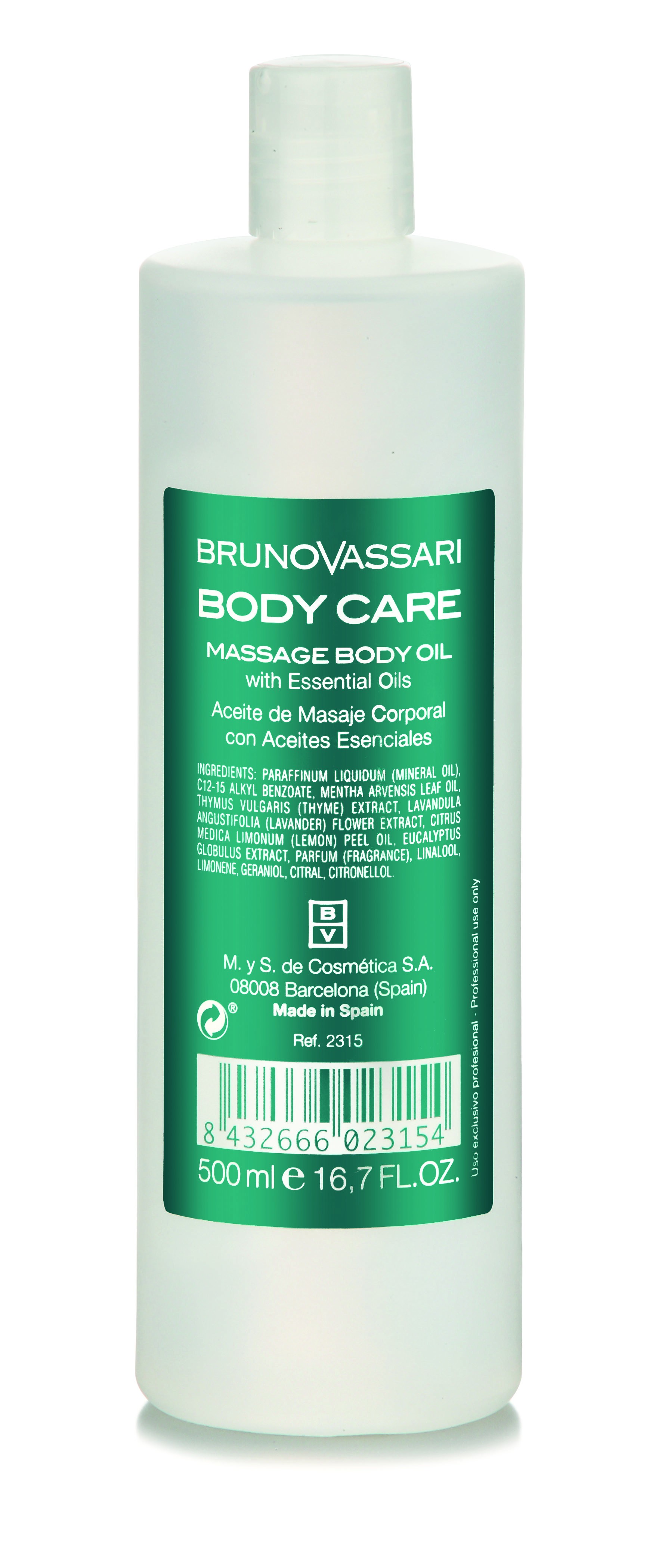 Ulei Pentru Masaj Corporal 500ml - Massage Body Oil - Bruno Vassari